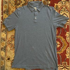 Faherty Short Sleeve Polo Shirt Mens Medium Blue